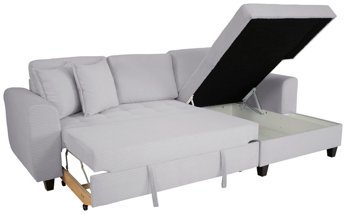 Kutna Garnitura Moritz - svijetlo siva, Trend, tekstil (265/155cm) - Modern Living