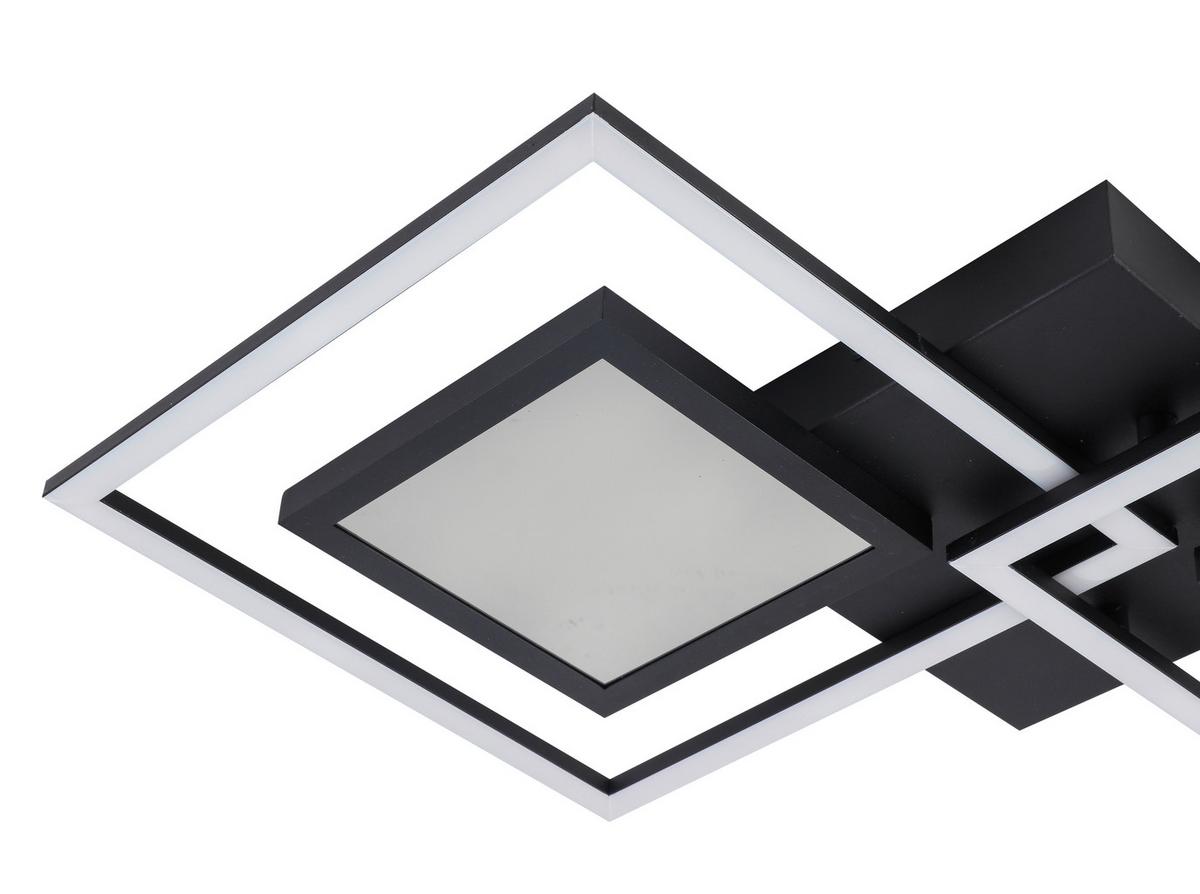 Stropna Led-svetilka Preceval - črna, kovina/umetna masa (41,8/75,3/6,7cm) - Premium Living