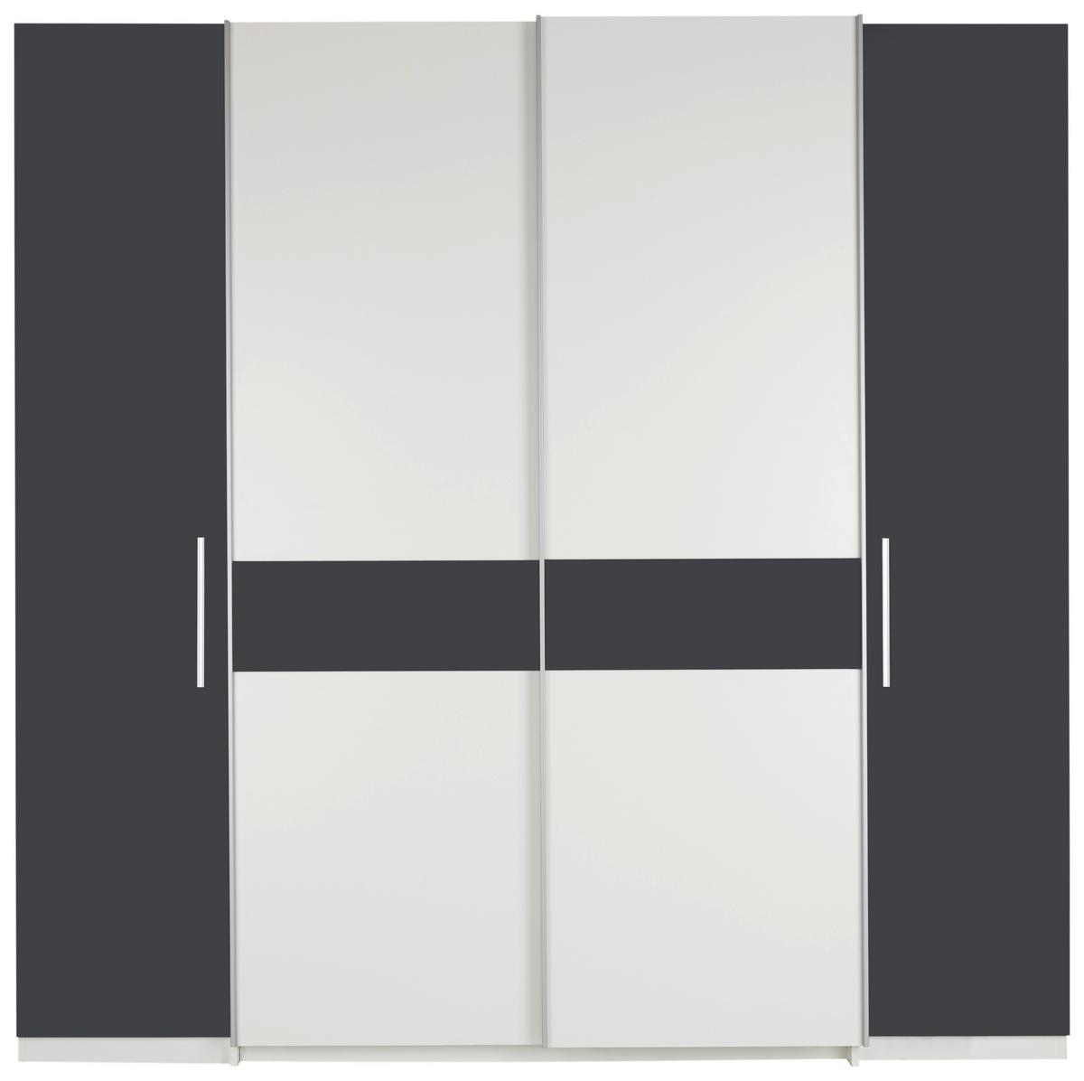DULAP FABIO - alb/grafit, Konventionell, material pe bază de lemn (215/211/60cm) - Based