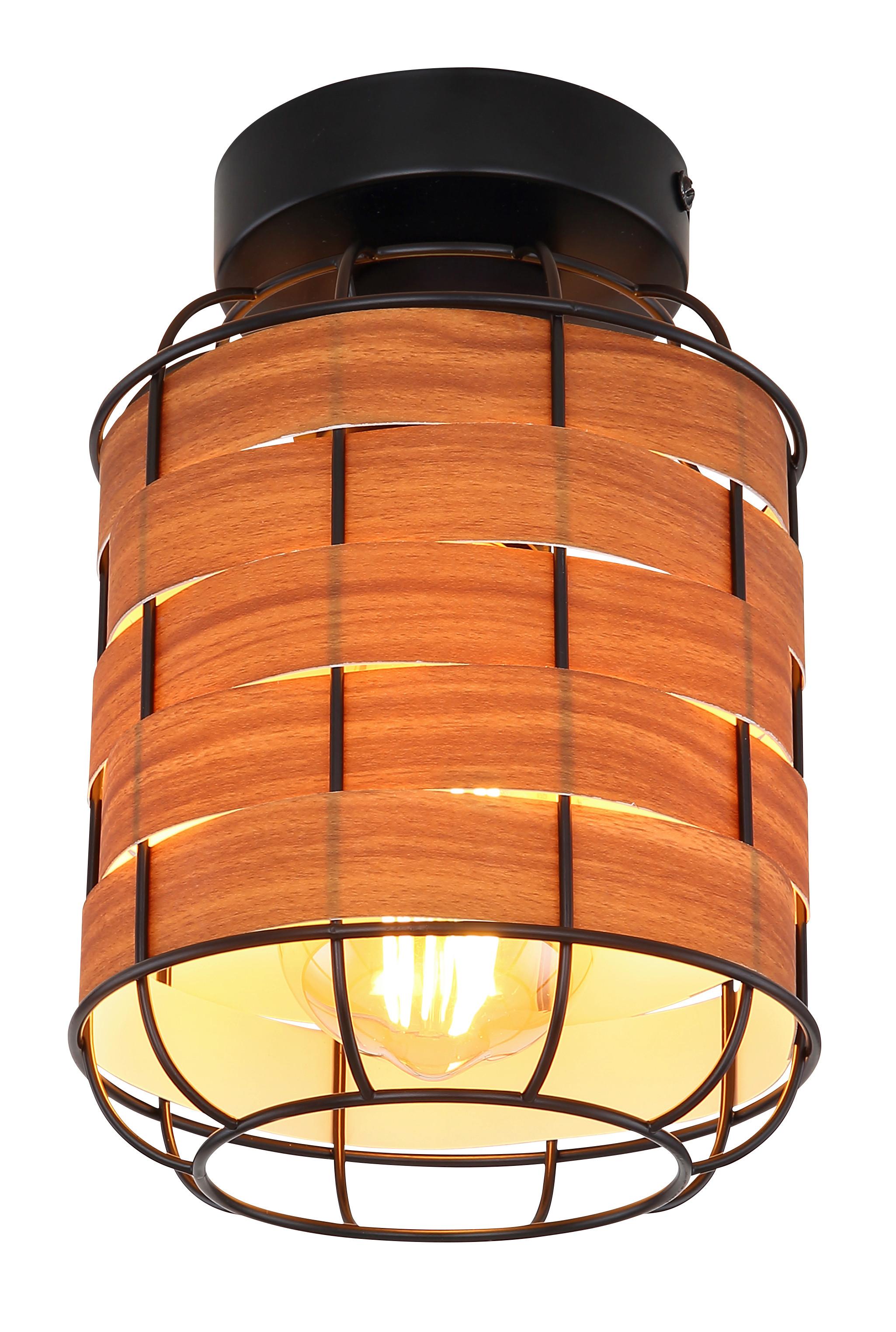 Svjetiljka Stropna 15665d - smeđa/crna, Konvencionalno, metal/plastika (15/22cm) - Globo