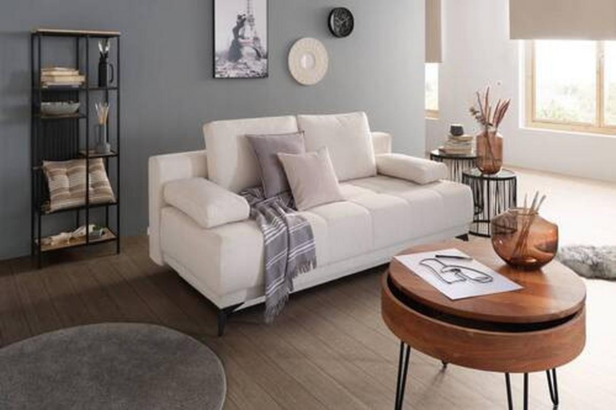 Schlafsofa in Weiß - Schwarz/Weiß, MODERN, Textil (195/77/100cm) - Mömax
