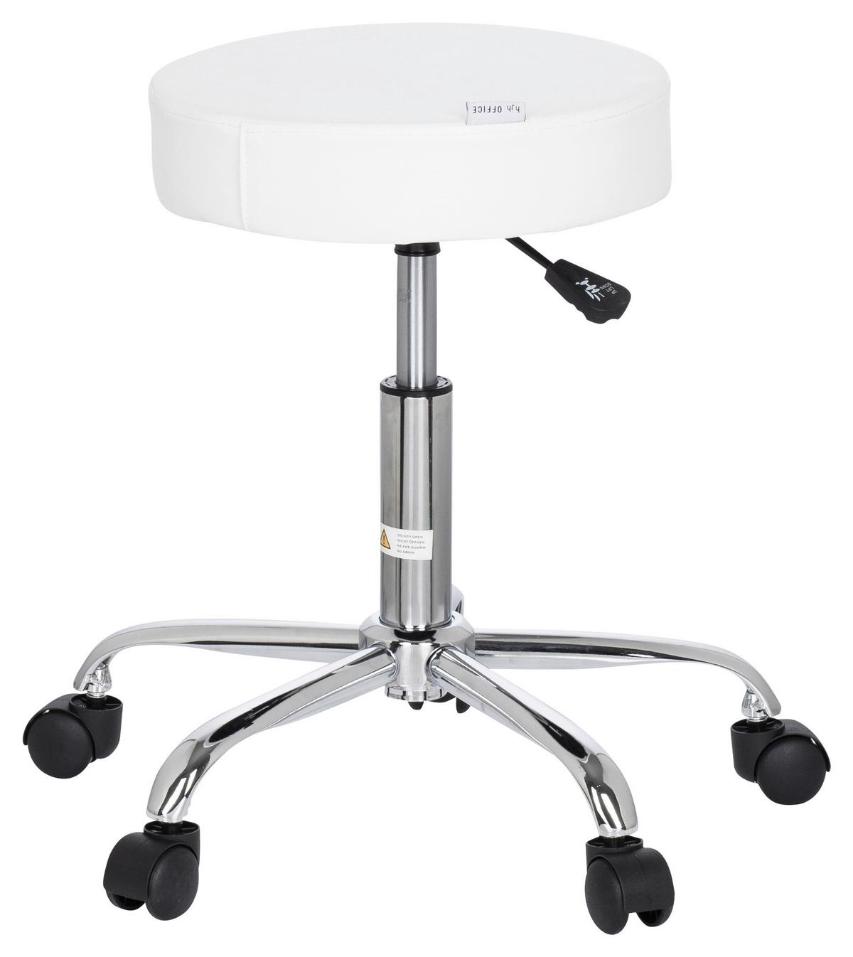 Bürohocker Operator II Chromfarben/Weiß - Chromfarben/Weiß, MODERN, Kunststoff/Textil (57/45/57cm) - MID.YOU