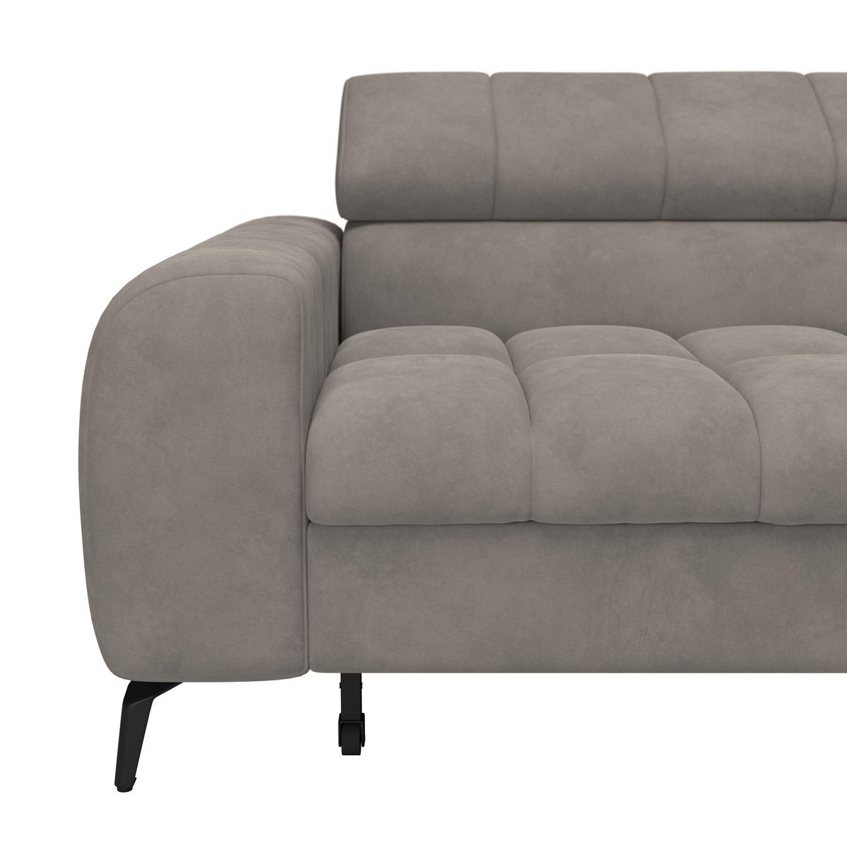 Kutna Garnitura Volf - siva/crna, Trend, tekstil/metal (261/203cm) - Modern Living