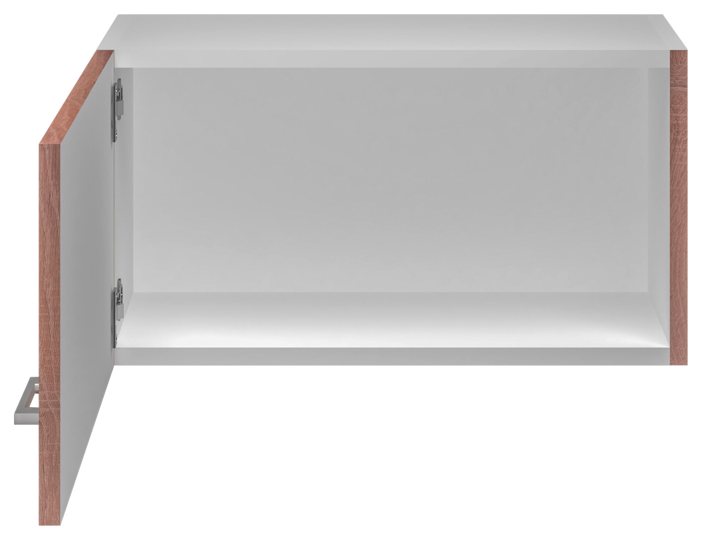 Kuhinjska Zgornja Omarica Samoa, Barva Hrasta - bela/barve aluminija, Konvencionalno, umetna masa/leseni material (60/32/32cm) - FlexWell