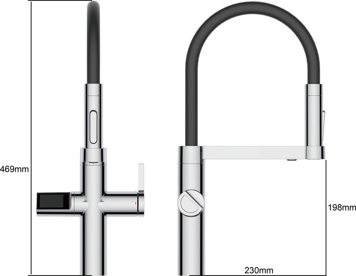 Küchenarmatur 31103110215 Schwarz - Schwarz, Basics, Kunststoff (20/43,90/51,60cm) - Visiona