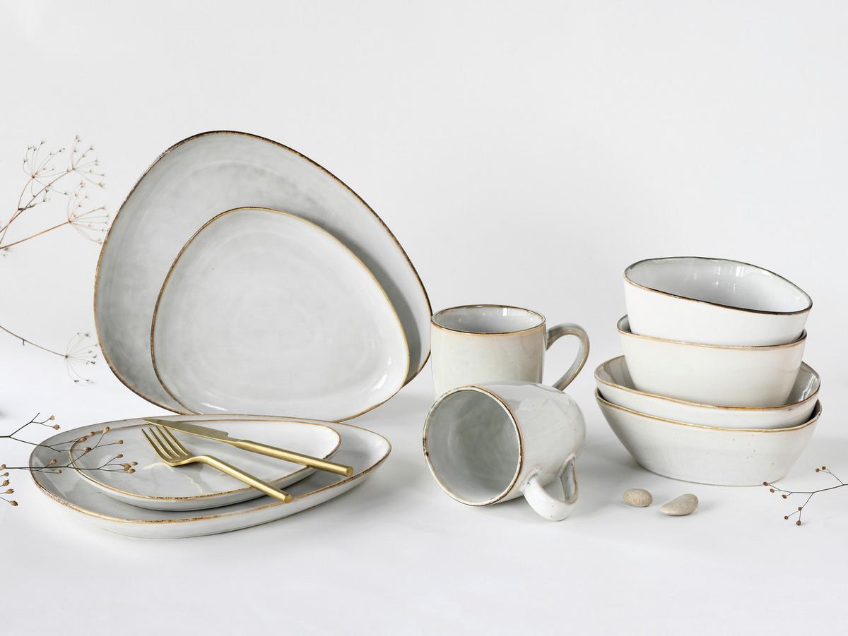 Kombiservice Cloudy in Weiß, 10-teilig - Weiß, Trend, Keramik (34/29,5/36cm) - Creatable