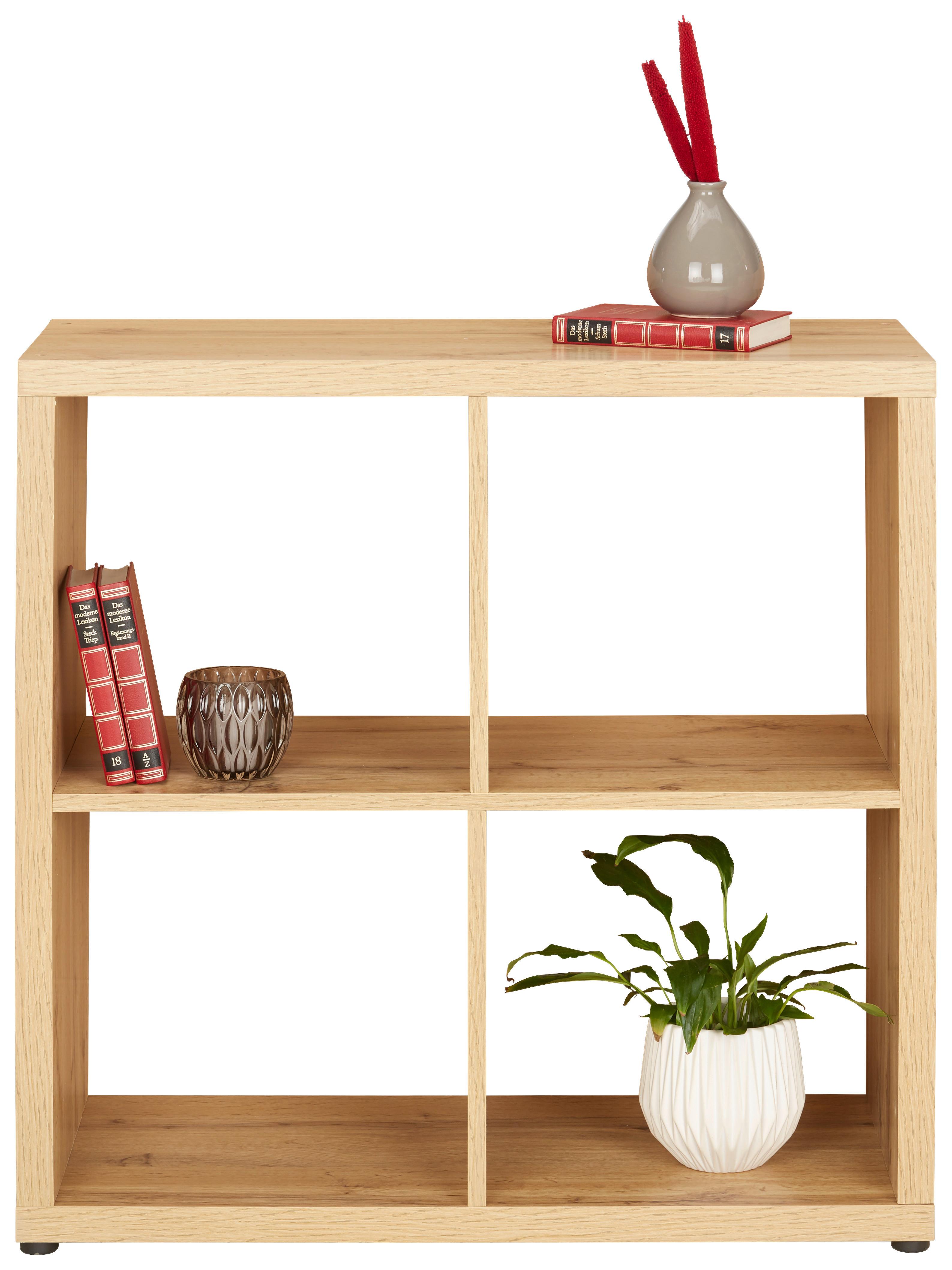 étagère Kalle aus Wotaneiche - couleur de chêne, Modern, matière synthétique/matériau de bois (76/76/34cm) - Mömax