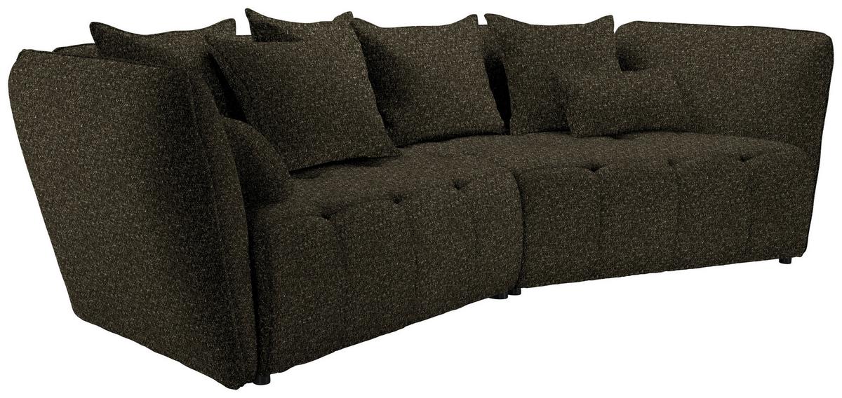 Boxspringsofa Sofi Dunkelgrün - Dunkelgrün/Schwarz, MODERN, Textil (294/93/152cm) - Premium Living