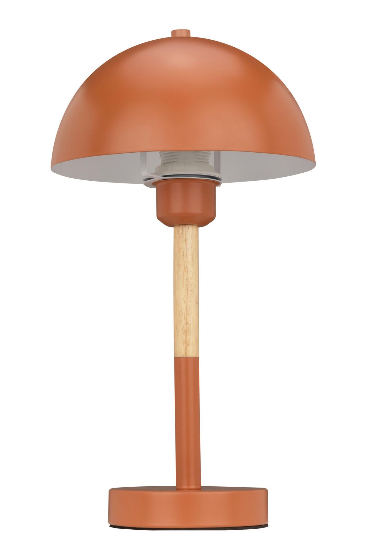 LAMPA STOŁOWA SANTA CLARITA *SBN* - kolor naturalny/pomarańczowy, Konventionell, metal/drewno (20/38cm) - Novel