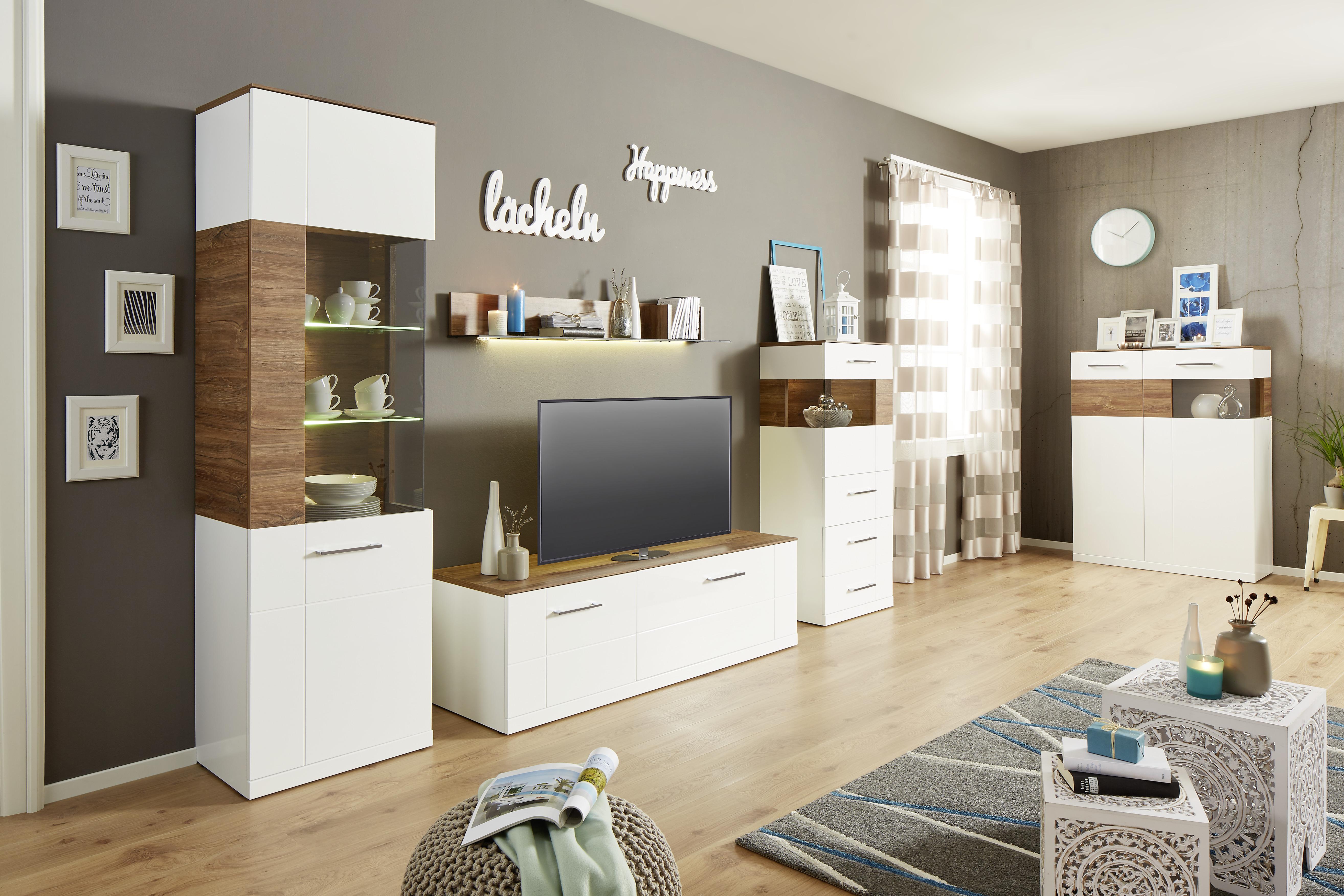 Hängeelement in Weiß Hochglanz - Weiß, MODERN, Holz (60/133/37cm) - Premium Living