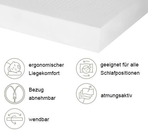 Kaltschaummatratze Air Deluxe H2/3 ca. 140x200cm - Weiß, Basics, Textil (140/200cm) - MID.YOU