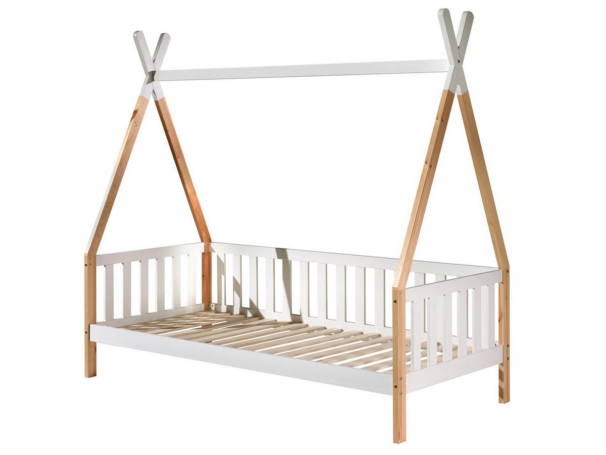 Spielbett "Tipi", natur/weiß - Weiß/Kieferfarben, MODERN, Holz/Holzwerkstoff (90/200cm) - MID.YOU