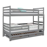 Etagenbett Mila Weiß ca. 90x200cm - Birkefarben/Hellgrau, Holz (90/200cm) - Mömax