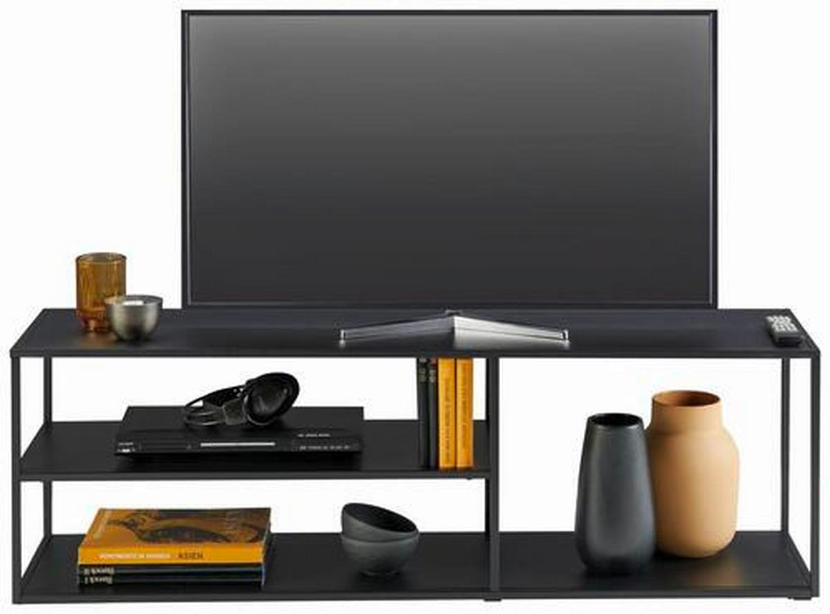 SZAFKA RTV NILS - czarny, Trend, metal (140/45/35cm) - Carryhome
