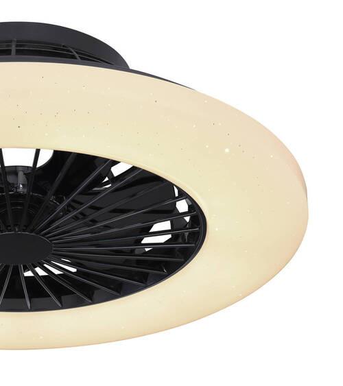 Deckenventilator 03628B max. 40 Watt - Opal/Schwarz, Basics, Kunststoff/Metall (52,5/17,5cm) - Globo