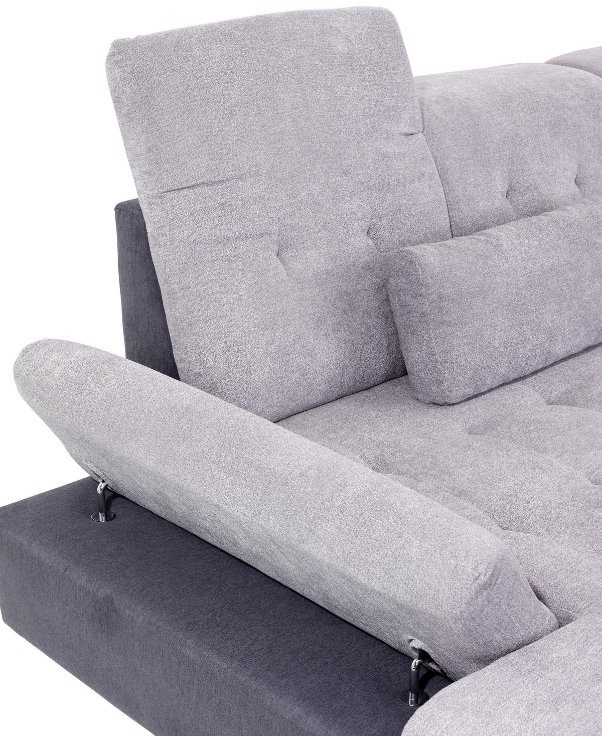 Kutna Garnitura Madera - siva/srebrne boje, Moderno, tekstil/plastika (190/358/212cm) - Premium Living