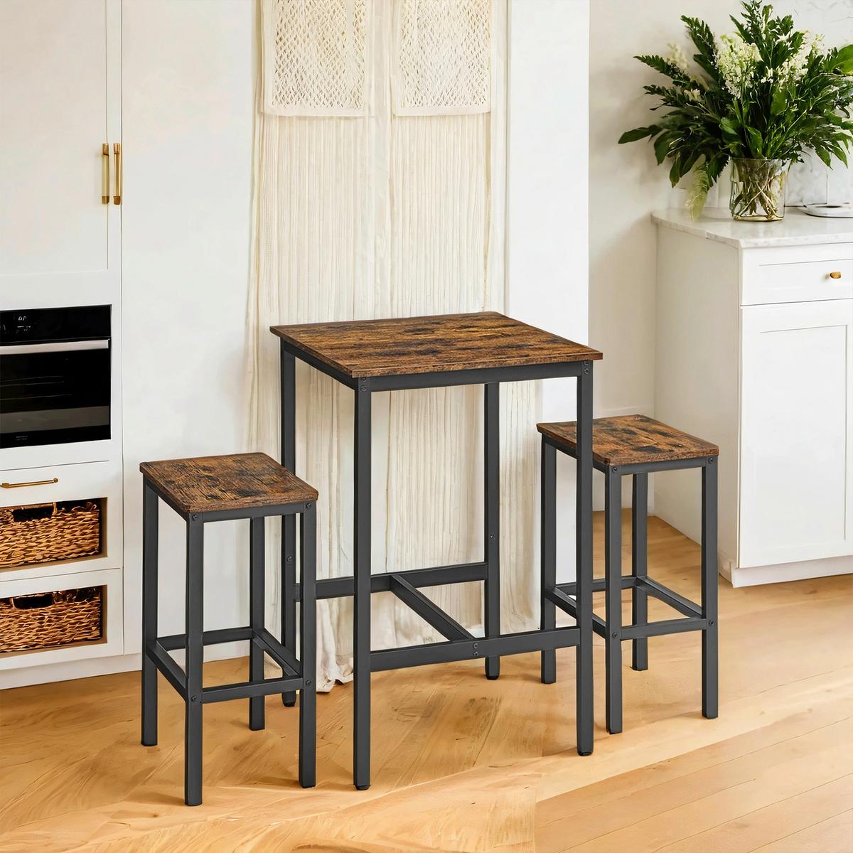 Bar Set in Braun, Schwarz - Schwarz/Braun, MODERN, Holzwerkstoff/Metall (60/90/60cm) - MID.YOU