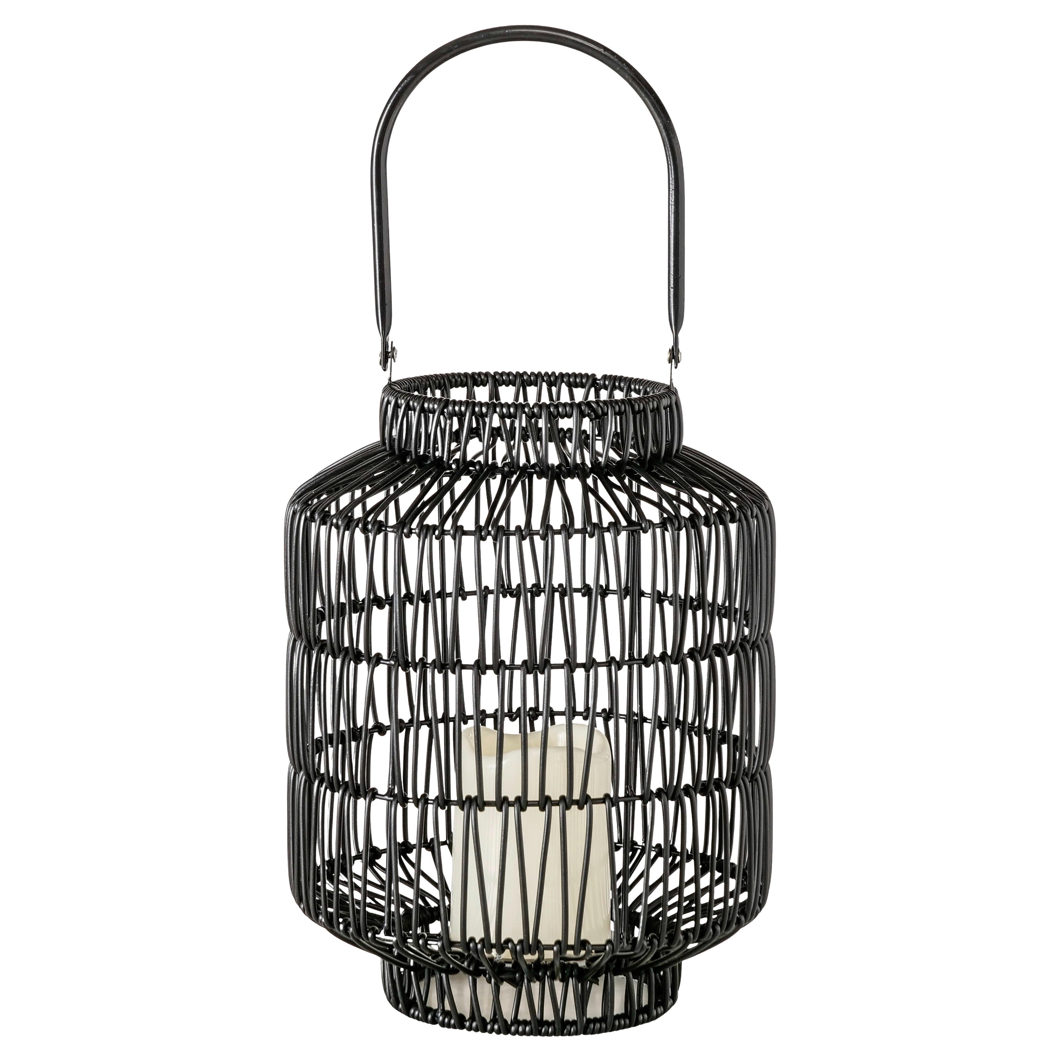 LED-Laterne Calista Schwarz - Schwarz, MODERN, Kunststoff/Metall (23/30cm) - Mömax