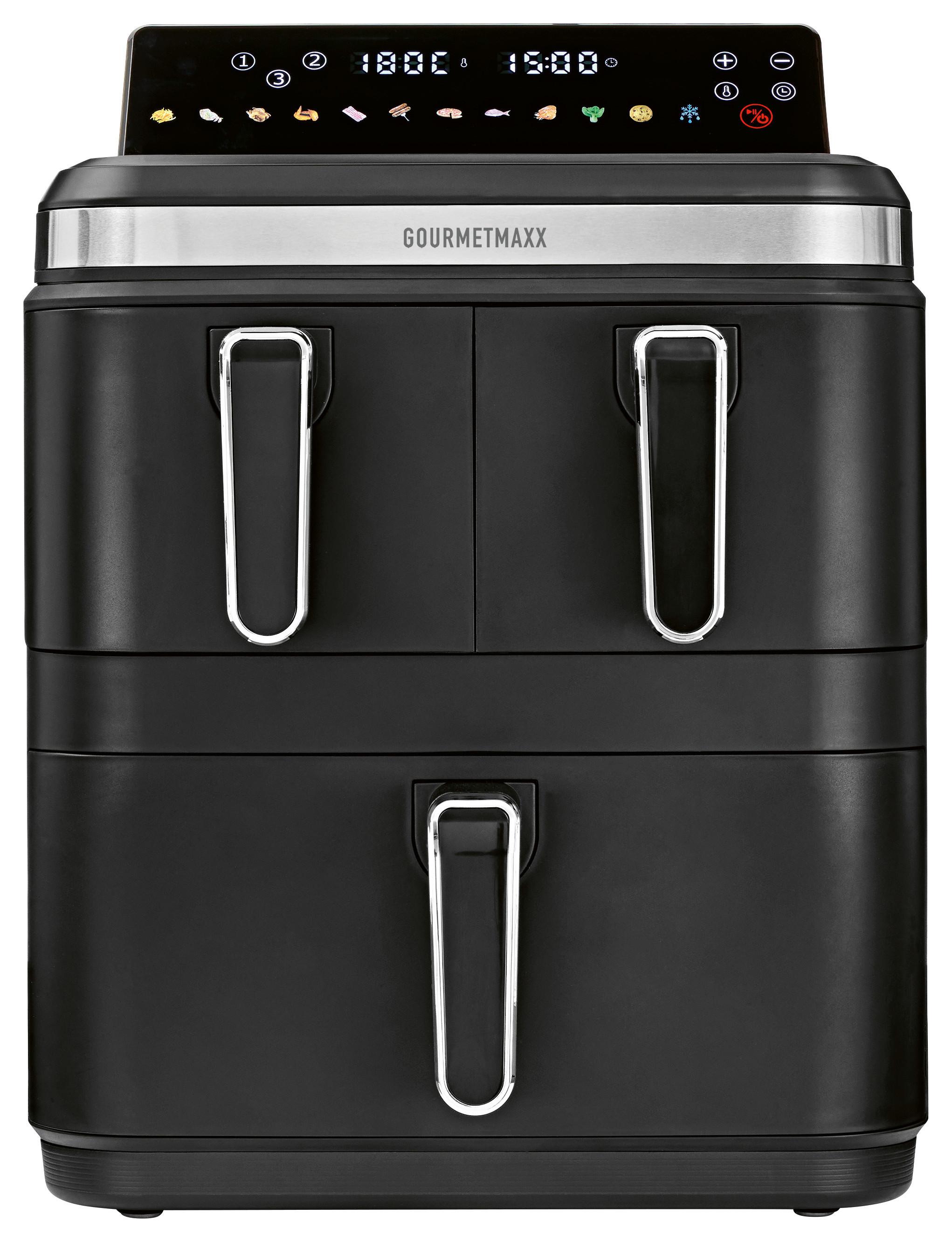 Heißluftfritteuse Gourmetmaxx Schwarz/Edelstahlfarben - Edelstahlfarben/Schwarz, MODERN, Kunststoff/Metall (37,7/37,5/43cm)