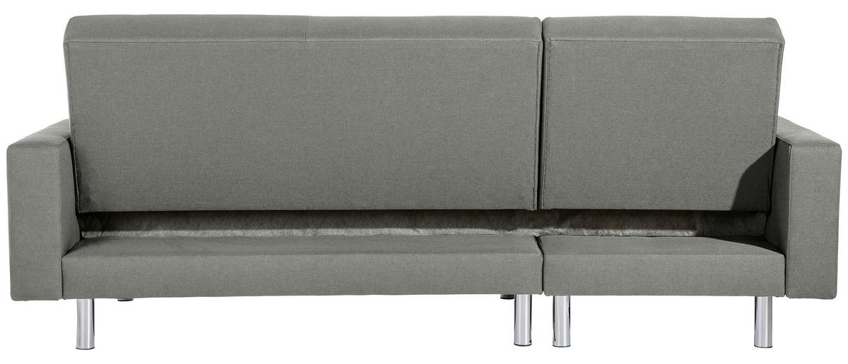 ECKSCHLAFSOFA JUST FASHION - Chromfarben/Hellgrau, KONVENTIONELL, Textil/Metall (152/230cm) - Max Winzer
