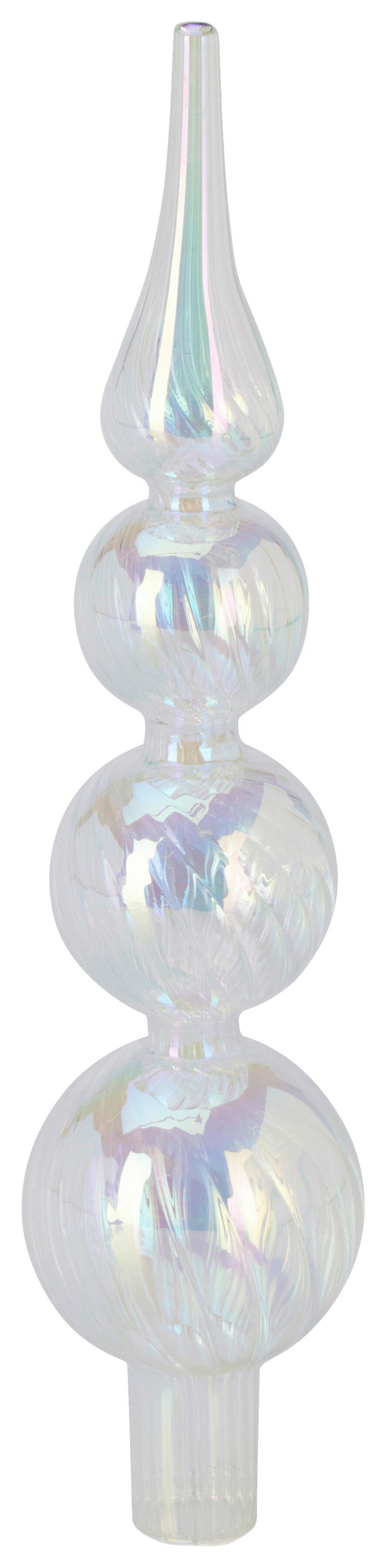 Christbaumspitze ROZE - Transparent, Glas (6/6/28cm)