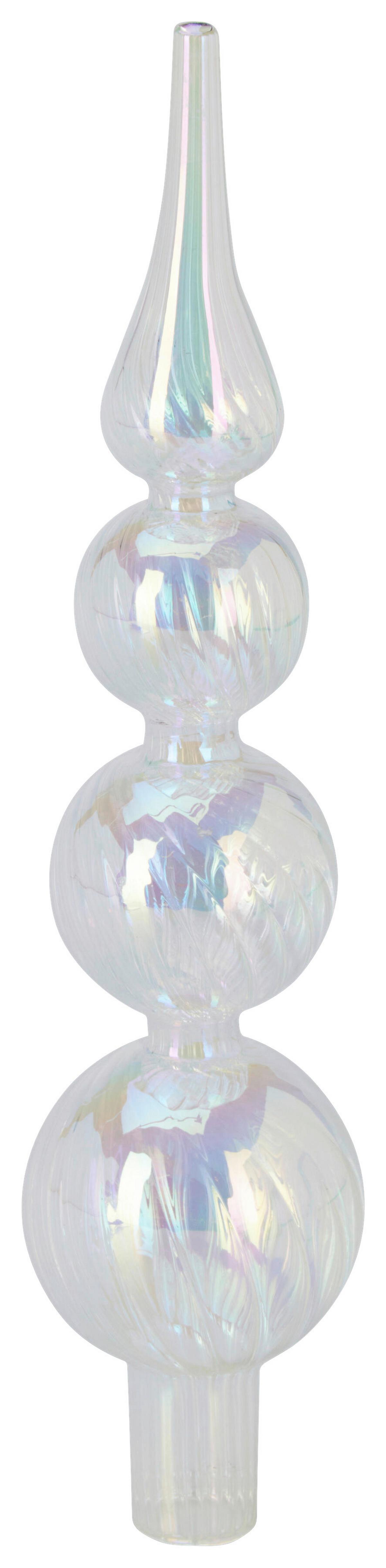 Christbaumspitze ROZE - Transparent, Glas (6/6/28cm)