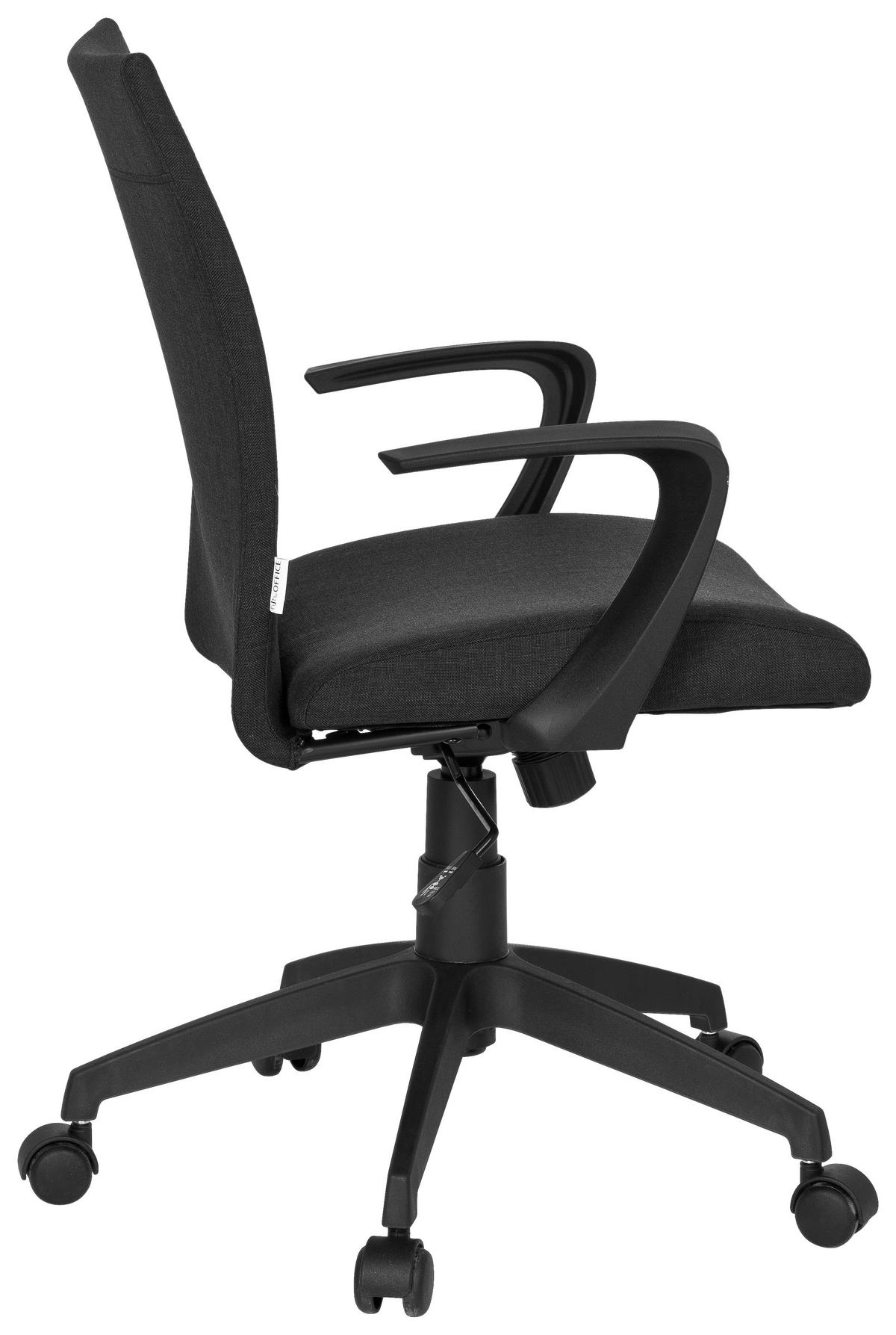 Drehstuhl Soft Schwarz ca. 54x104x44cm - Schwarz, MODERN, Kunststoff/Textil (54/104/44cm) - MID.YOU