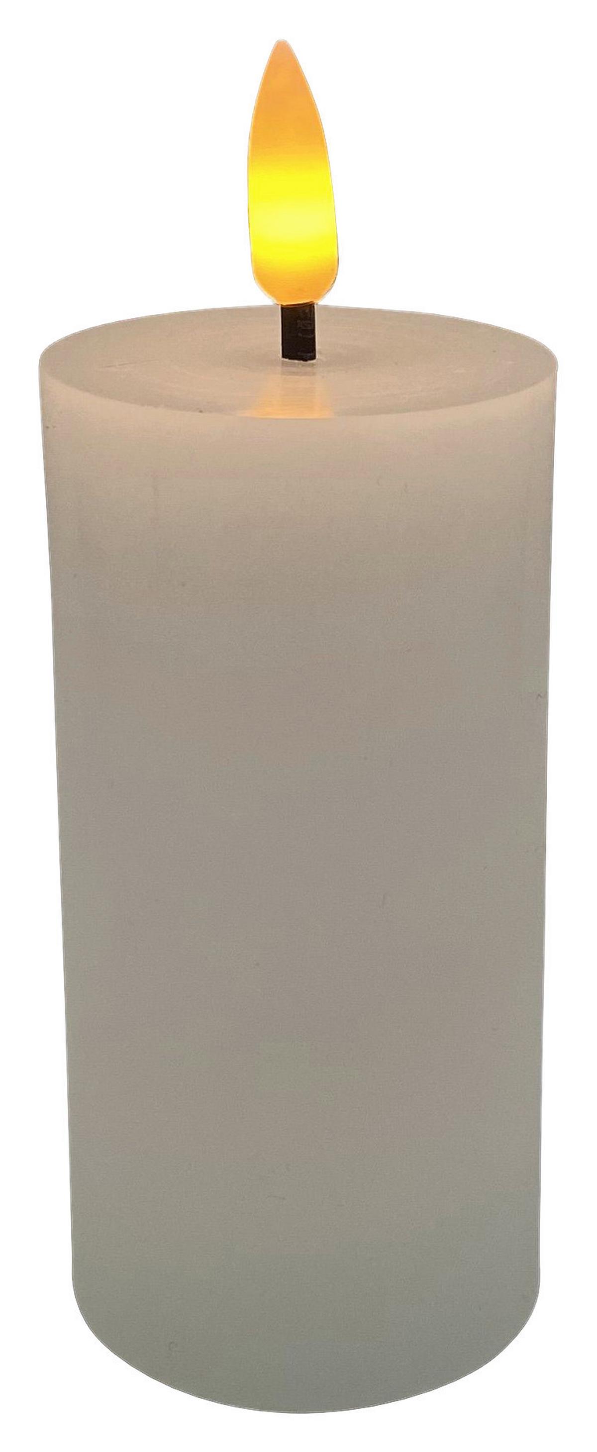 Led Gyertya Shiny - fehér, Konventionell, műanyag/természetes anyagok (5/10cm) - Modern Living