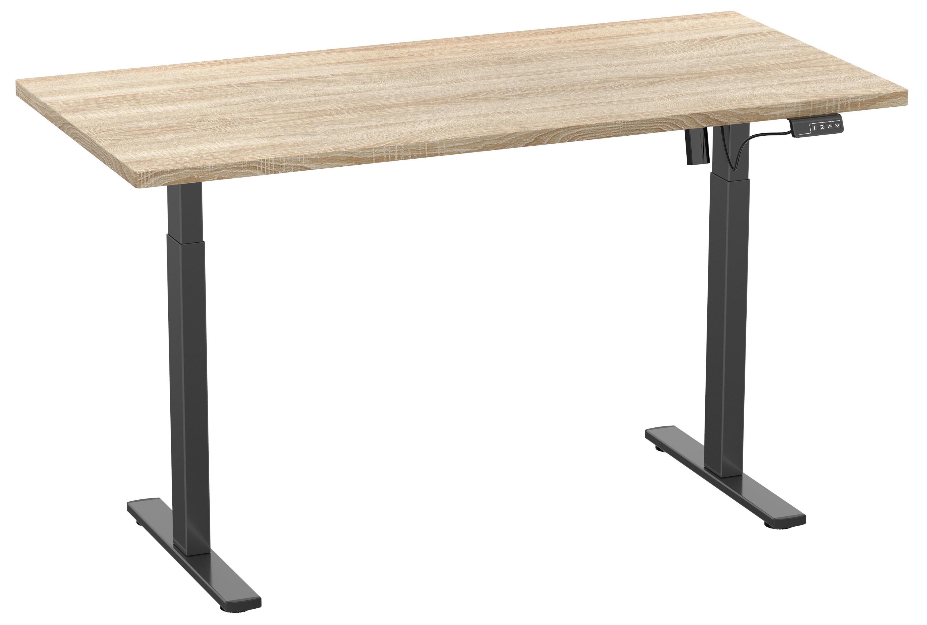 SCHREIBTISCH E-LONA - Anthrazit/Silberfarben, Design, Holzwerkstoff/Metall (140/71/80cm) - MID.YOU