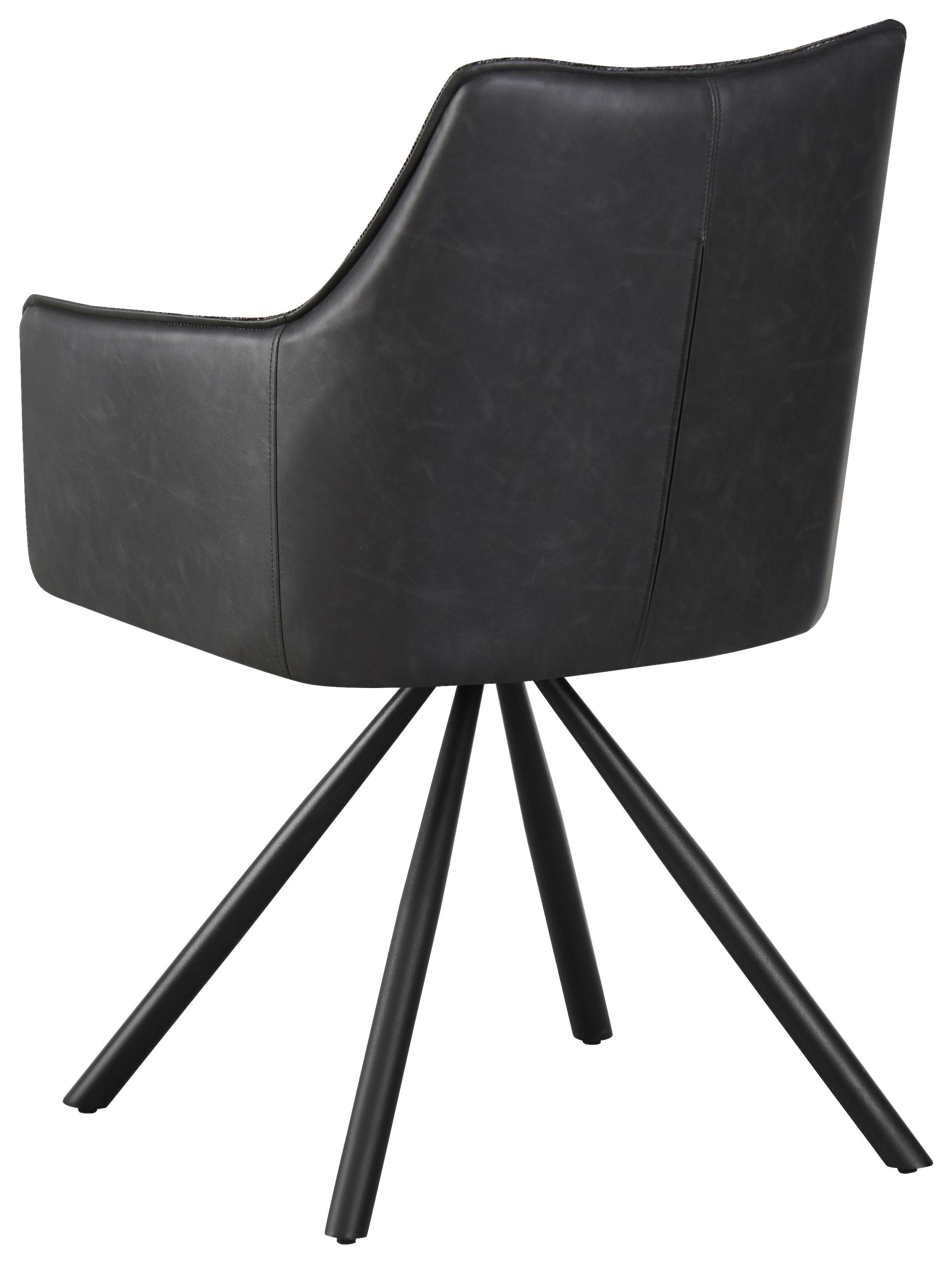 Stolica Leony - crna, Moderno, drvo/metal (56/89/63cm) - Premium Living