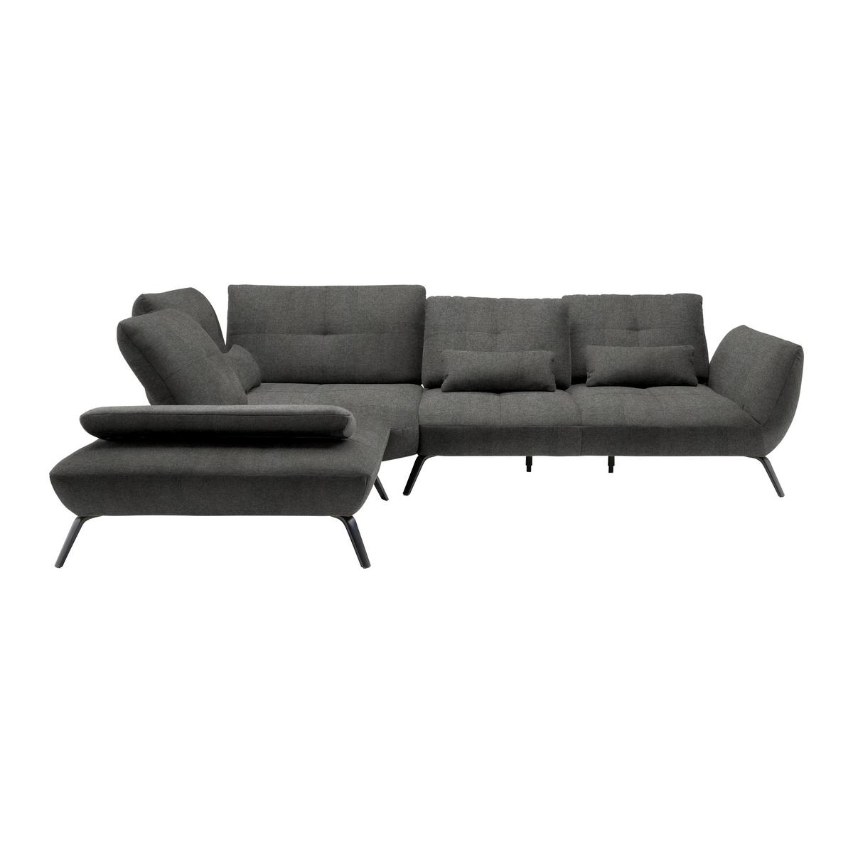 Wohnlandschaft Trendy Anthrazit - Anthrazit/Schwarz, MODERN, Holzwerkstoff/Textil (250/93/310cm) - Premium Living