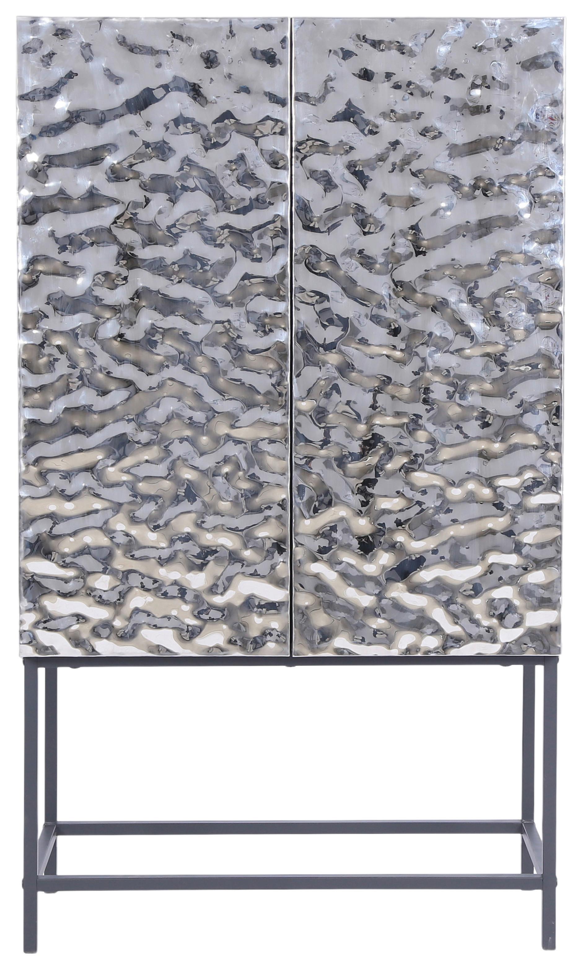 HÖG BYRÅ MARLENE - stålfärgad/svart, Design, metall/trämaterial (80/140/40cm) - Mömax