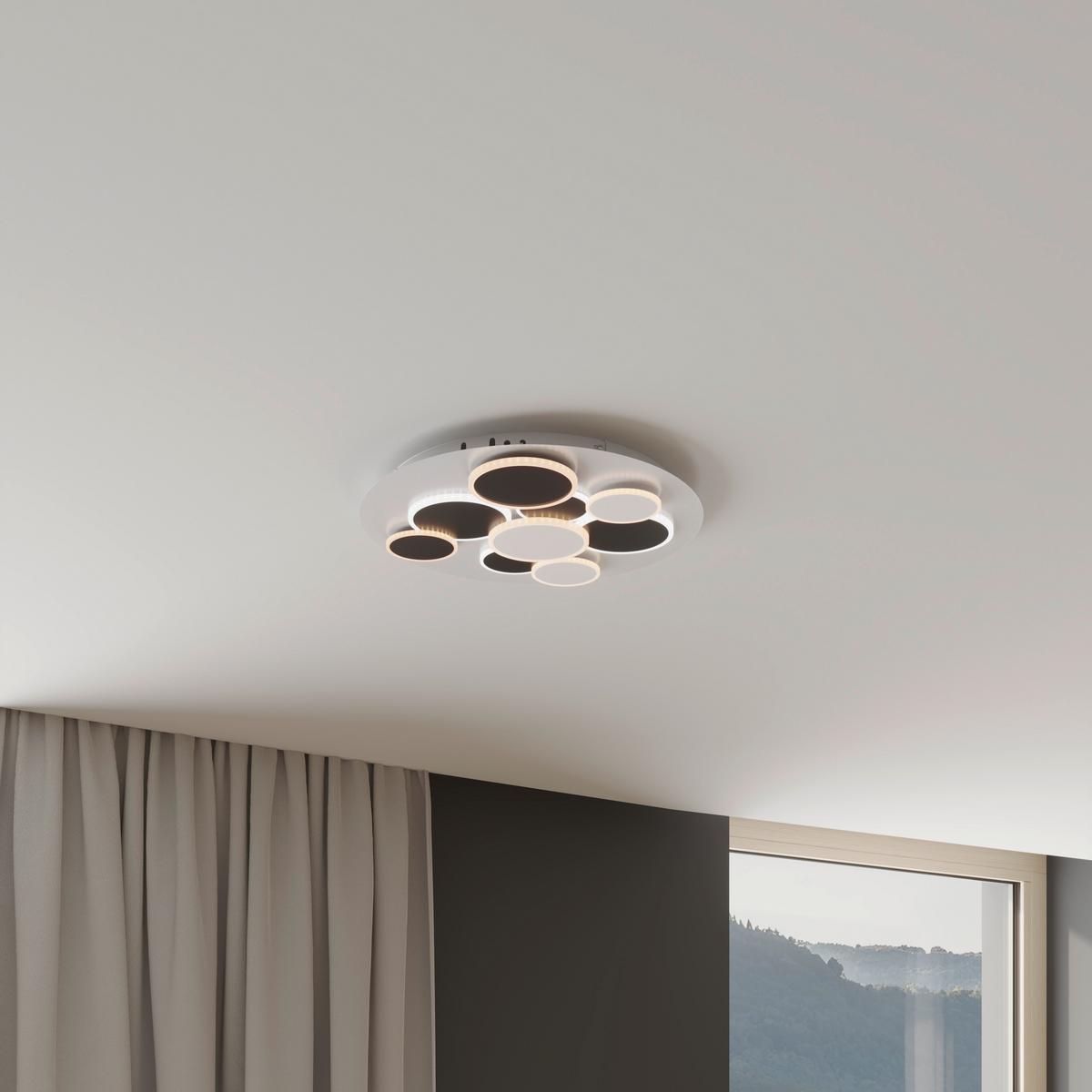 LAMPA SUFITOWA LED BLACKBURN *SBN* - czarny/biały, Trend, tworzywo sztuczne/metal (46,8/6cm) - Novel