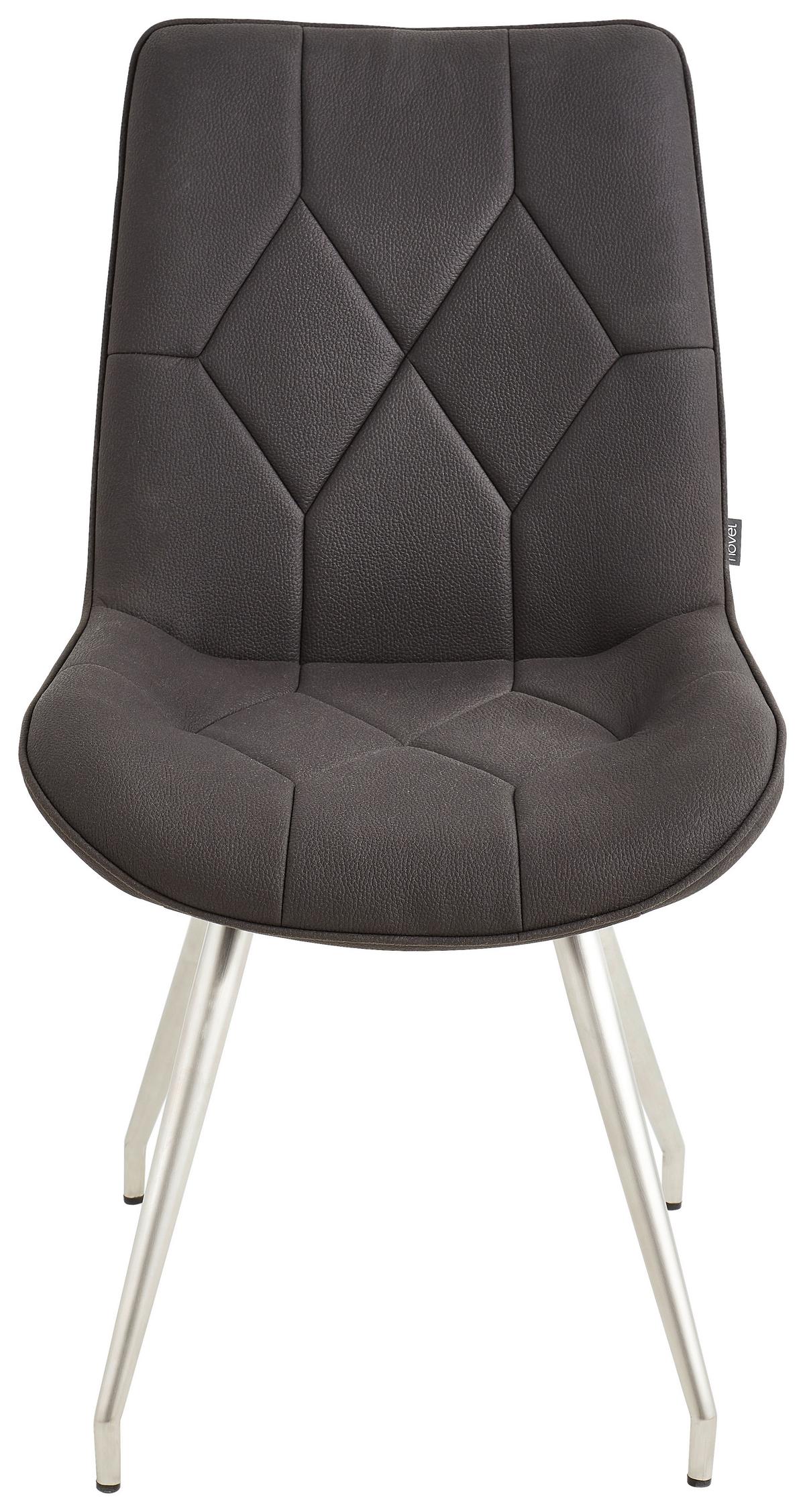 KRZESŁO HENRY - kolor stalowy/czarny, Design, metal/tkanina (51/89/66cm) - Novel