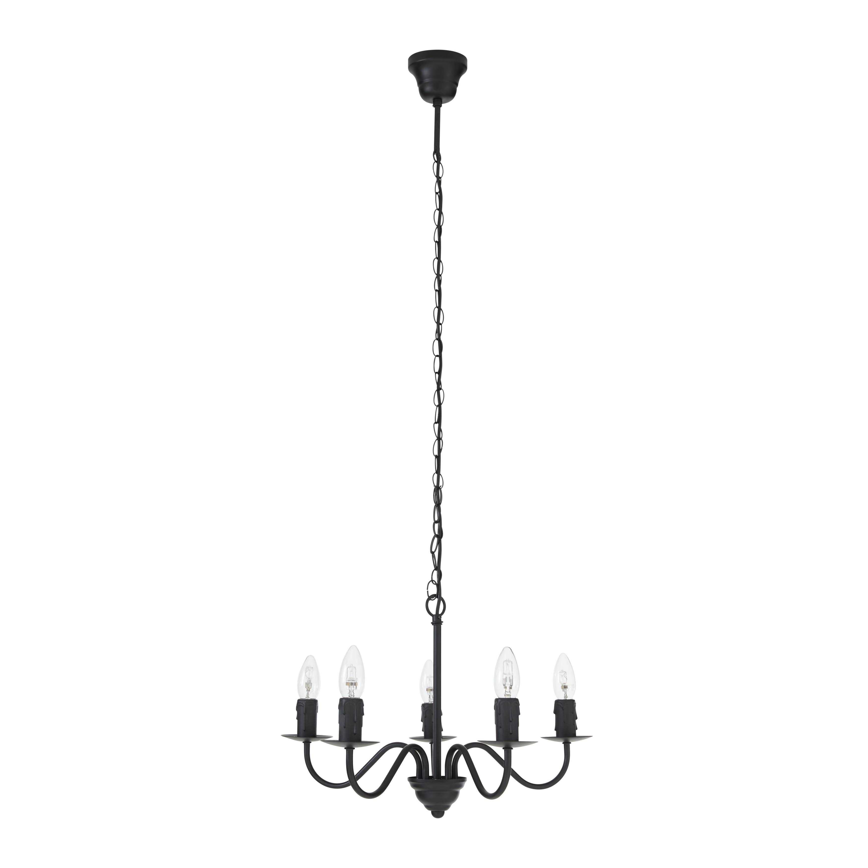 Hängeleuchte Klara, max. 5x40 Watt - Schwarz, ROMANTIK / LANDHAUS, Metall (50/95cm) - Mömax modern living