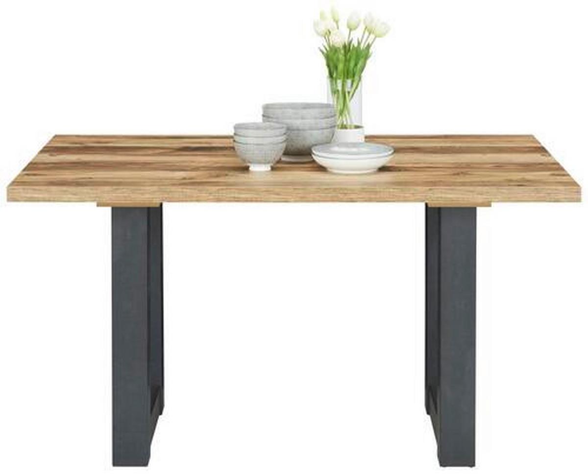 Esstisch in Schwarz/Eichefarben - Eichefarben/Schwarz, Modern, Holzwerkstoff (200/100/75cm) - Mömax