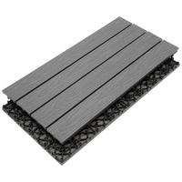 PŁYTKA TARASOWA PREMIUM 6-CZĘŚCIOWY - szary, Konventionell, materiał drewnopochodny (30/60/2,1cm) - Ambia Garden