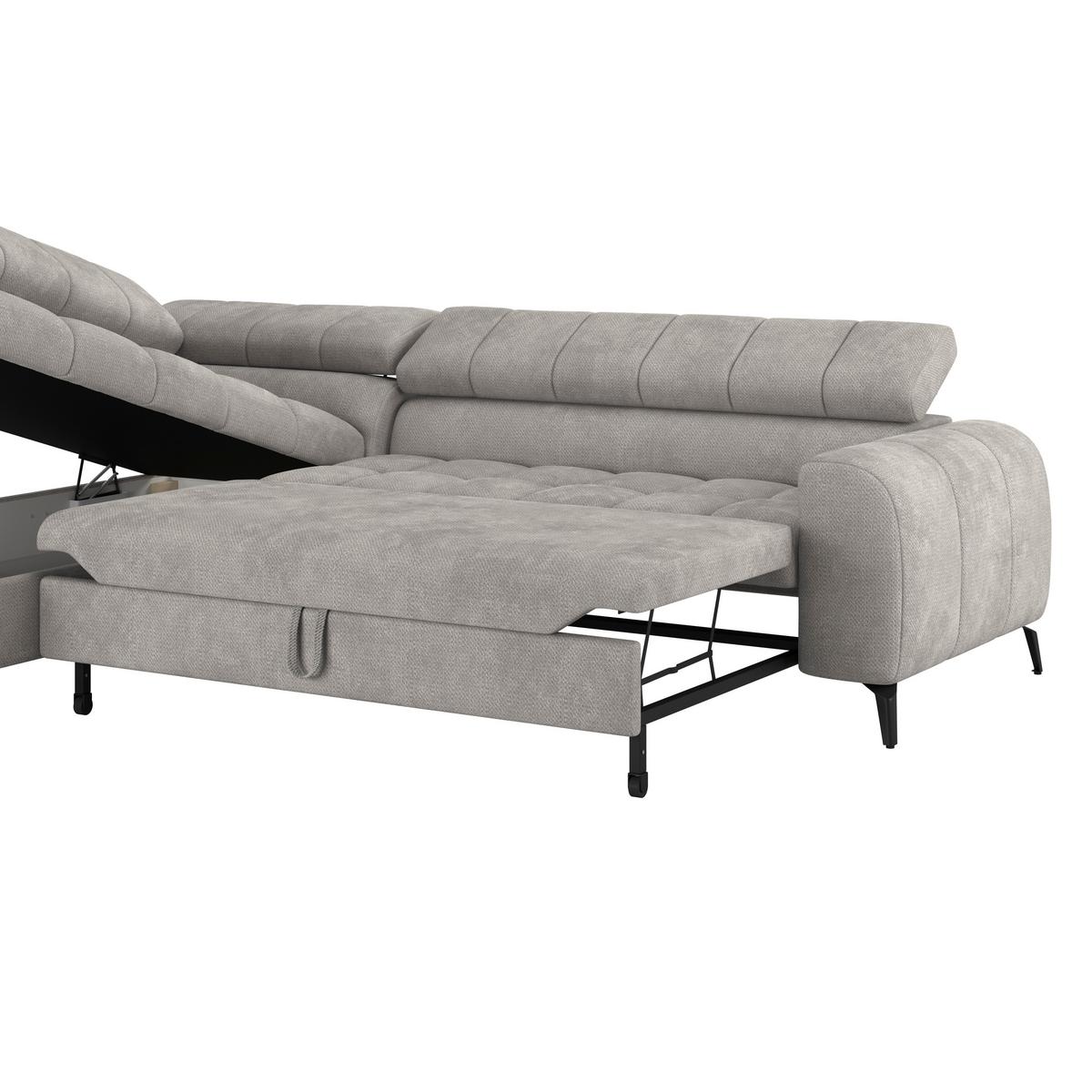 Kutna Garnitura Volf - svijetlo siva/crna, Trend, tekstil/metal (203/261cm) - Modern Living