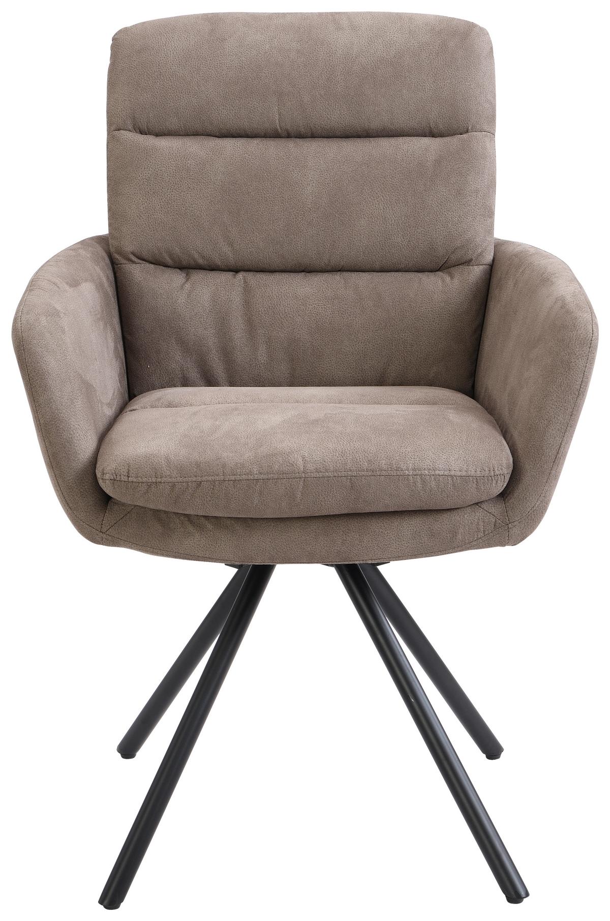 KRZESŁO Z PODŁOKIETNIKAMI SCOTTY 2.0 - czarny/taupe, Design, metal/tkanina (62/89/65cm) - Cantus