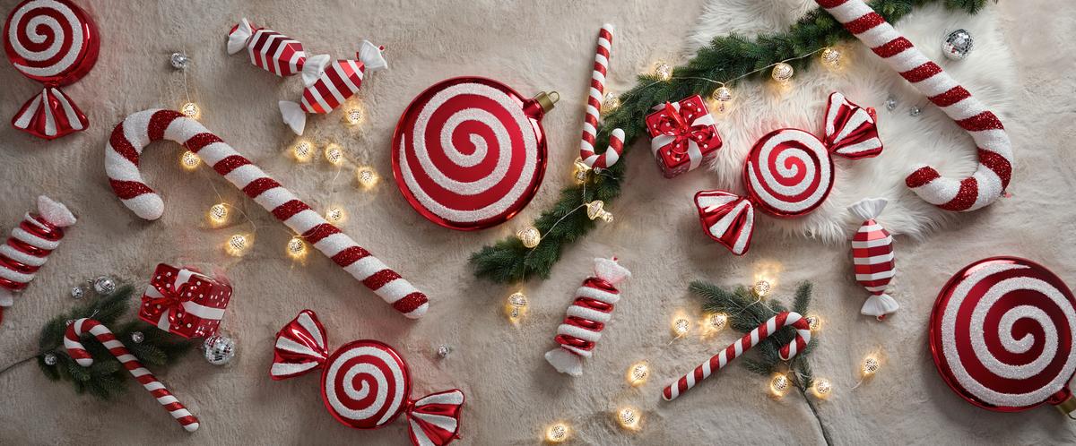 Dekohänger Candy Cane Rot/weiss Ca. 91,4cm - Weiss/Rot, Kunststoff/Metall (27/91,4/6,7cm) - Mömax