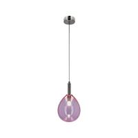 Led Viseća Svjetiljka Lukka - pink/boje kroma, Design, staklo/metal (18/18cm)