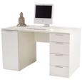 Íróasztal Larry Ii - fehér, modern, faanyagok (145/75/60cm)