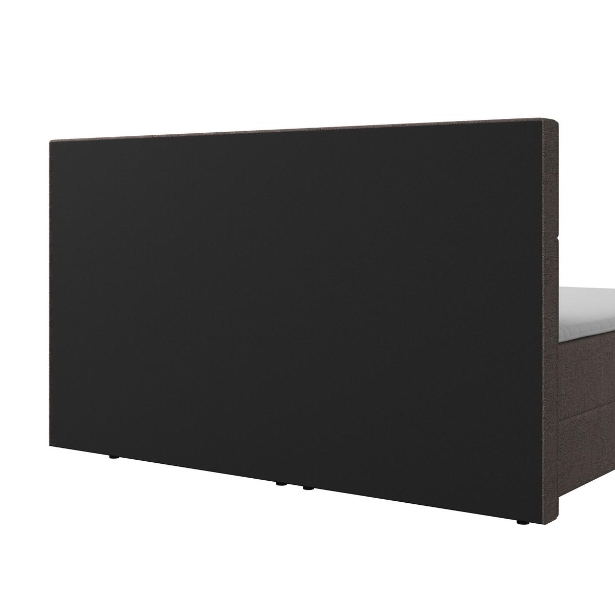 Boxbett Lily ca. 180x200 cm Mokka mit Topper - Schwarz/Mokka, MODERN, Holz/Textil (180/200cm) - Bessagi Home