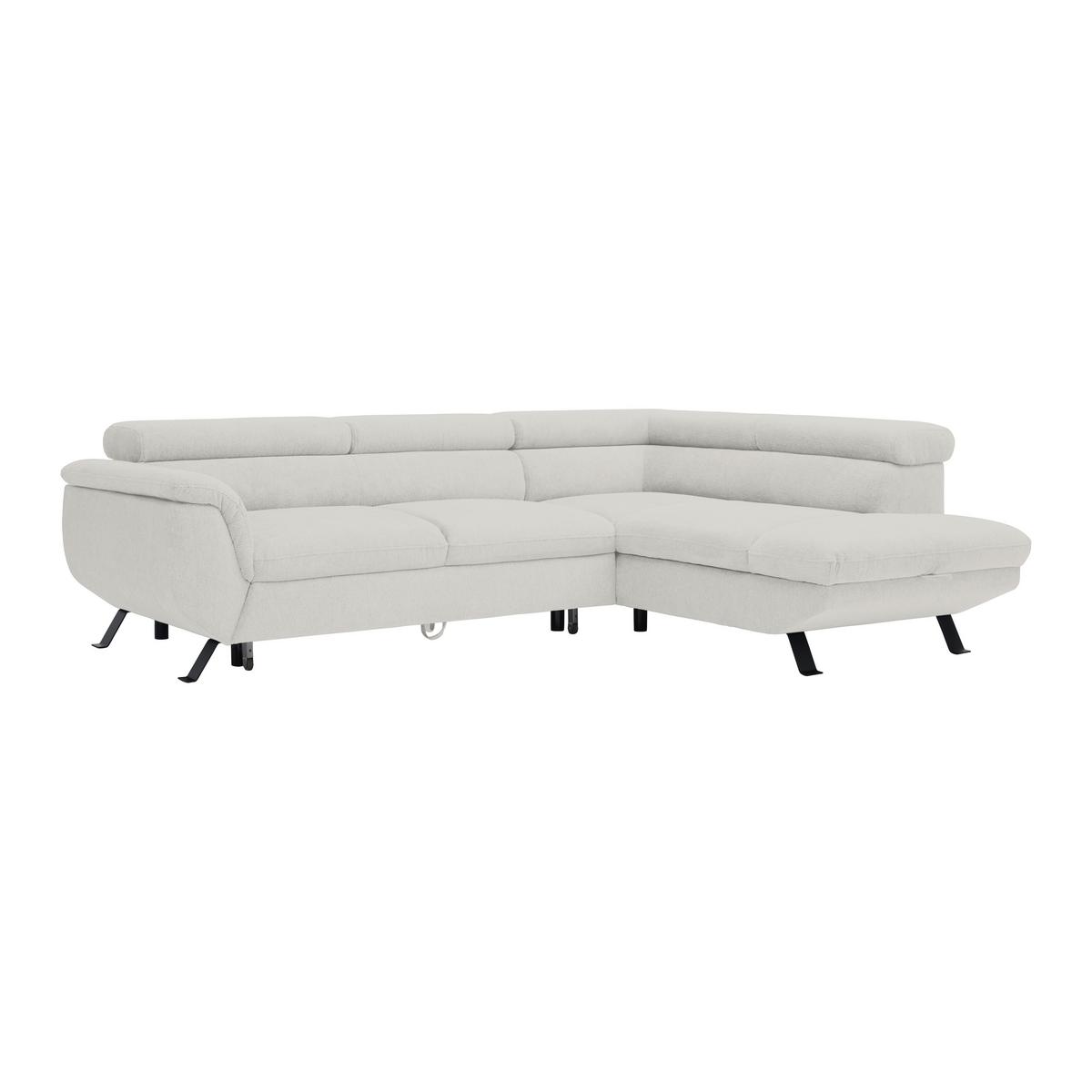 Kutna Garnitura Raven - sivo-bijela/crna, Moderno, tekstil/metal (257/76-92/96cm) - Modern Living