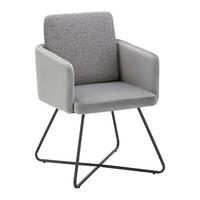 KRZESŁO Z PODŁOKIETNIKAMI MALIA - czarny/szary, Modern, metal/tkanina (57/72,5/61cm) - Bessagi Home