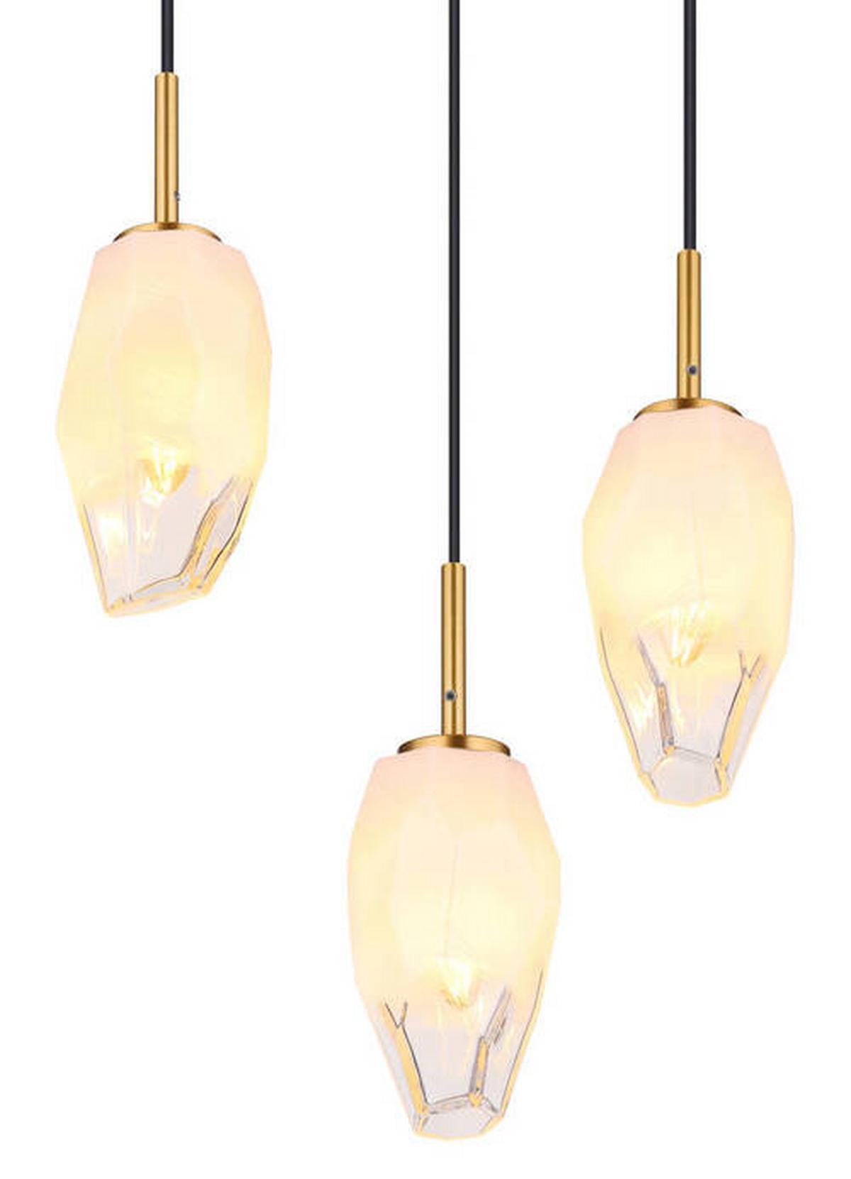 Hängeleuchte Barcley Messingfarben max. 7 Watt - Klar/Messingfarben, KONVENTIONELL, Glas/Metall (72/24/120cm) - Globo