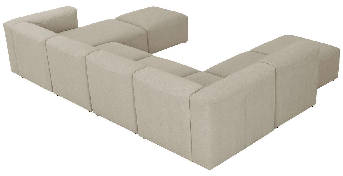 WOHNLANDSCHAFT LENA - Creme, Design, Kunststoff/Textil (250/350/235cm) - Max Winzer