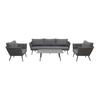 LOUNGEGARNITUR MILA - Dunkelgrau, MODERN, Textil/Metall (236/69/70cm) - Bessagi Garden