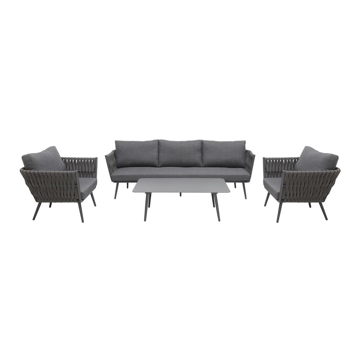 Garnitură grădină Mila - gri închis, Modern, metal/textil (236/69/70cm) - Bessagi Garden