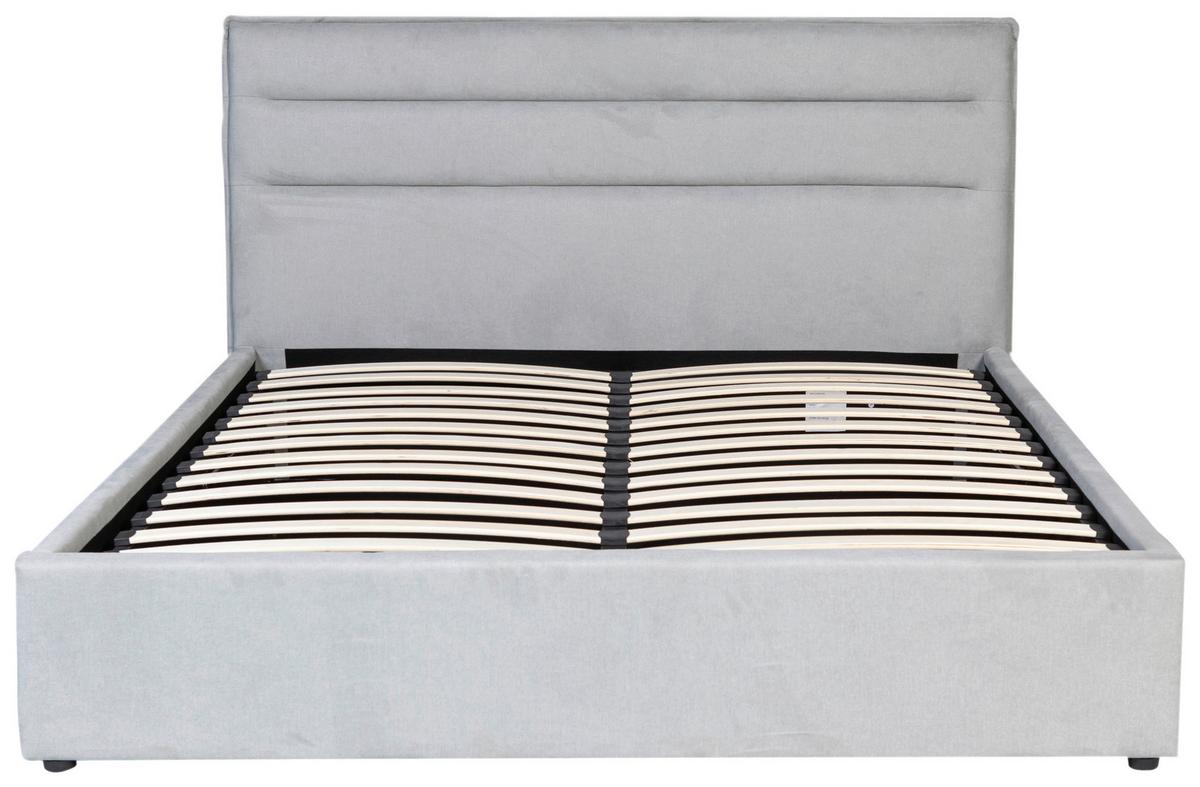 Polsterbett Sienna Hellgrau ca. 120x200cm - Hellgrau/Schwarz, LIFESTYLE, Holz/Kunststoff (120/200cm) - Based